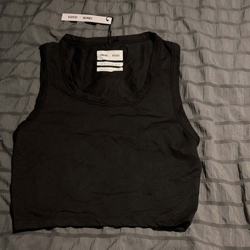 ASOS Black Ribbed Crop Top